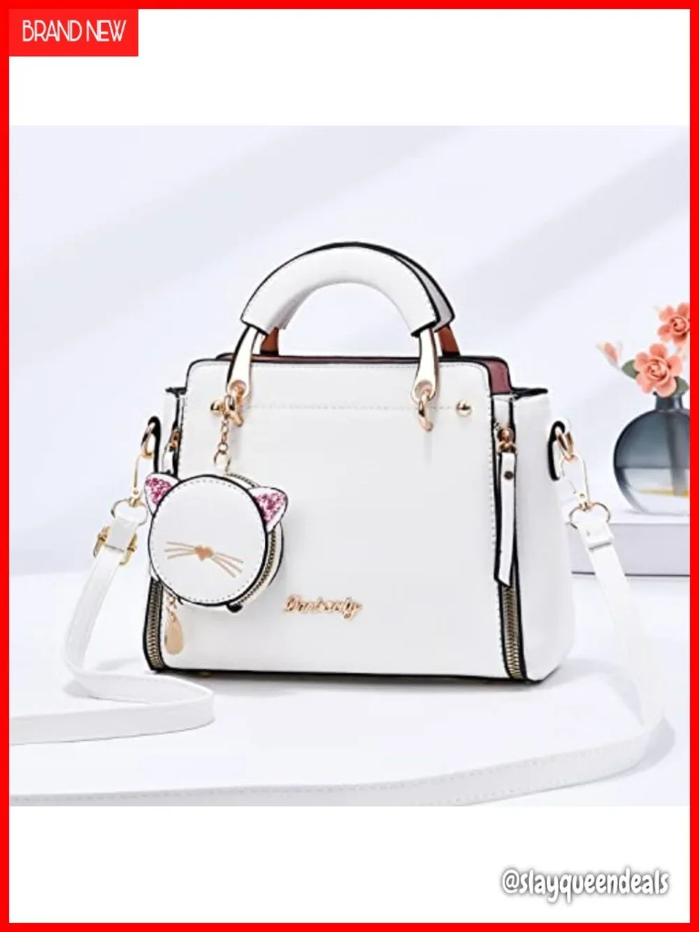 Women's PU Leather Crossbody Satchel Bag Top Handle Tote Shoulder Bag